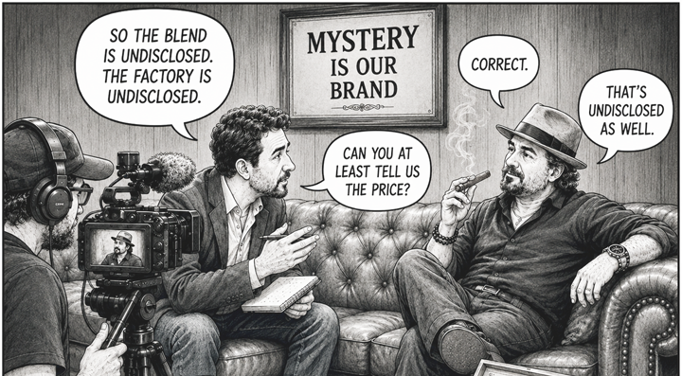 Cartoon about mystery and cigar marketing